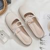 Versión de Piel de Oveja ~ Nuevo Estilo Primavera/Verano 2026 Zapatos de Noche Estilo Hada Planos Fáciles de Poner Zapatos Cerrados a Medio Pie para Mujer para Uso en Exteriores