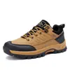 Zapatos casuales deportivos para hombre de suela gruesa, modernos zapatos de senderismo de cuero con cordones, zapatillas de running para exteriores para jóvenes de talla grande