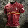 Sitio Independiente Nfl Manga Corta Hombre Nueva Serie Impresión Digital 3D Cuello Redondo Camiseta de Equipo de Fútbol Fábrica de Origen