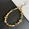 Oso de Trébol de Cuatro Hojas Verde Cadena para Teléfono Hecho a Mano con Cuentas Lanyard Estilo Ins para Niña Colgante Lindo Modelo Nuevo