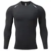 Calça Legging Esportiva Masculina de Corrida Secagem Rápida Compressão Manga Longa Roupa de Treinamento Fitness Basquete Absorção de Umidade Top Base Outono