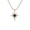 Collar con Colgante de Estrella de Ocho Puntas Transfronterizo Europeo y Americano para Hombres, Accesorio de Cuello Simple Moderno y Único para Mujeres, Joyería de Alta Gama Versátil y a la Moda