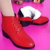 2025 Nuevas Botas de Cuero para Mujer de Tacón de Cuña Otoño e Invierno Botines Delgados Botas de Terciopelo Cómodas de Algodón para Mamá Botas Versátiles para Mujer