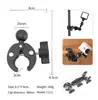 Braçadeira Universal de Dupla Cabeça para Acessórios de Fixação de Haste de Câmera de Celular, Braçadeira Caranguejo para Ciclismo, Suporte para Motocicleta