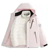 Moda Casal ao Ar Livre Jaqueta de Concha Masculina Feminina Três em Um Forro de Penas Quente Plus Veludo Espessado à Prova de Vento Impermeável Respirável