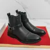 Amazon Talla Grande 47 Botas de Cuero de Caña Alta Botas de Cuero para Hombre Zapatos con Hebilla Estilo Británico Zapatos Casuales de Negocios Botas de Cuero Estilo Workwear Retro