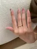 Diseño de Nicho Anillo de Rastro de Estrella de Meteorito Cepillado Moda Femenina Lujo Ligero Exquisito Circonita Micro-incrustada Abierto Ajustable