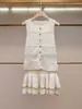 [En Stock] Conjunto de Chaleco de Punto y Falda de Volantes de Verano Casual Personalizable de Alta Gama para Mujer de Shenzhen Nanyou