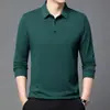 Camisa polo casual de manga larga popular para hombre de TikTok, nueva y versátil prenda de punto casual para hombre de otoño 2025