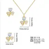 Set de Joyería de Flor de Trébol de Alta Gama para Mujer, Diseño de Nicho de Alta Gama, Moderno y Versátil, Venta al por Mayor de Fábrica Listo para Enviar