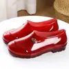 Sapatos Aquáticos Laranja de Corte Baixo Sola Tendão Sapatos de Trabalho Vermelhos Masculinos Sapatos de Borracha de Trabalho Antiderrapantes Camuflados Proteção do Trabalho Botas de Chuva Transfronteiriços