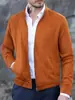 Tamanho Europeu Outono e Inverno Novo Exportação Slim Gola Redonda Manga Longa Gola Alta Cardigan Personalizado Estilo Europeu e Americano Jaqueta Casual Jaqueta para Homens
