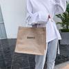 Bolso de lino transfronterizo, bolso de moda europea y americana, nuevo bolso de mano de gran capacidad, bolso de hombro informal para mujer 2023