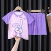 Pijama de Verano para Niños de Manga Corta y Pantalón Corto, Lindo Dibujo Animado, Talla Mediana y Grande, Traje de Ropa para el Hogar para Niño y Niña, Pijama Fino