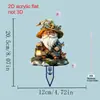 Estaca de Solo Acrílica Impressão Plana 2D Decoração de Jardim Estaca Exterior Impermeável Ornamento de Pátio Atacado