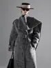 Diseño de Bufanda Nuevo Otoño e Invierno 2025 Abrigo de Lana de Doble Cara para Mujer, Elegante Abrigo de Lana de Alpaca de Longitud Media Nuevo