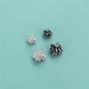 Plata de Ley S925 Flor Pequeña Retro Triángulo Separado Cuentas Sueltas DIY Pulsera de Cuerda Trenzada Hecha a Mano Collar Cuentas de Acabado Accesorios