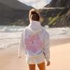 Sudadera "Hibisco de Hawái" Estilo Oceánico con Mangas Caídas, Sudadera de Canalé, Sudadera Estampada