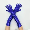 Guantes Plateados con Recubrimiento de Charol para Performance de Pole Dance Accesorios de Disfraz de Halloween Guantes Ajustados para Adultos