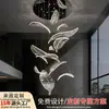 Lustre suspenso para sala de estar de villa, luz de cristal para escada duplex moderno minimalista, novo modelo 2025 lustre para saguão de hotel