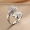 Anillo Exquisito Super Brillante de Circonita para Niñas, Lujo Accesible y Anillo de Apertura Ajustable de Gama Alta, Baño de Oro Real Simple