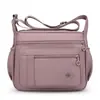 Bolsa Transversal com Múltiplos Bolsos Feminina Leve Grande Capacidade Bolsa para o Dia a Dia Moda Casual Bolsa de Ombro Feminina Bolsa Simples de Nylon