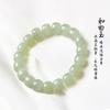 Pulsera de jade hetiano de Xinjiang para mujer, pulsera de jade natural de fidelidad, artículos de piedra de jade, agua clara, base de hielo alto, joyería de cuentas antiguas