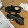 Venta de liquidación: Zapatos de Cuero Estilo Británico Martin para Mujer, Retro Versátil de Cordones Universitarios con Plataforma de Tacón Grueso, Tacón de Gato