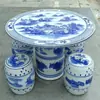 Juego de Mesa y Taburetes de Cerámica China de Una Mesa y Cuatro Taburetes para Patio Balcón Mesa de Té de Ocio Set de Adornos de Jardín para Exteriores Suministro Directo de Fábrica