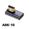 Adaptador HDTV 8K 2.1 macho-hembra de ángulo ascendente 90 grados 270 grados AM/AF Computadora TV adaptador ultra HD