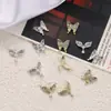 Caja de Accesorios para Uñas de Aleación Cola de Pez Mariposa Diamante Incrustado Perla Pegatinas para Uñas Decoración DIY para Uñas al por Mayor
