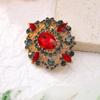 Palácio Antigo Central Tesouro de Cor Broche Oval Feminino Alto Nível Nicho Europeu e Americano Transfronteiriço Cristal Pedra Preciosa Corsage Acessórios Broche
