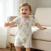 Macacão de bebê com lapela e manga curta macacão de bebê sem ossos roupas de bebê para engatinhar roupas finas de bebê para o verão finas de verão