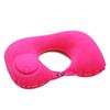 Almohada de Viaje Portátil, Almohada para el Cuello, Almohada en Forma de U, Almohada Inflable a Presión, Almohada de Avión de Flocado de PVC Estilo Camping para Descanso para el Almuerzo al Aire Libre
