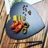 Estilo Europeu Restaurante Ocidental Natural Prato de Ardósia Luxo Leve Churrasco Prato de Rocha Negra Utensílios de Mesa Tapete Criativo Isolamento Térmico Prato de Sushi