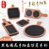 Anillo negro de melamina flor olla caliente plato para barbacoa pizarra rectangular plato plano plástico imitación porcelana plato con mango para sushi sashimi