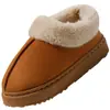 Ropa de Abrigo de Invierno para Mujer con Suela Gruesa Antideslizante Moda Versátil Pies Calientes Zapatillas de Felpa Algodón de Nieve con Talón y Terciopelo Zapatillas de Algodón Calientes