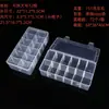 Caixa de Armazenamento Retangular Fixa com 12 Compartimentos Flip-top Caixa de Armazenamento Transparente para Mesa Caixa Organizadora de Plástico Caixa de Ferramentas Caixa de Joias
