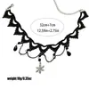 Joyería de Cruz Colgante Pequeño de Perlas Negras Collar para Mujer Moda Sensación de Alta Gama Accesorio para el Cuello Cadena de Encaje Negro Cadena para la Clavícula Venta al por Mayor