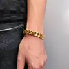 Joyería de Acero de Titanio Transfronteriza Europea y Americana Cadena Cubana Pulsera de Acero Inoxidable Molido en Cuatro Caras Encriptado Pulsera Personalizada Hip-Hop para Hombre