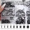 Flats Manicure Redondo Fundo Plano Cristal de Vidro Diamante Leque Rei Joias de Unha Diamante DIY Diamante Colorido 1440 Peças Atacado