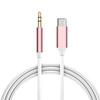 Cabo Auxiliar para Áudio do Carro com Conector Metálico Tipo-C para 3.5mm para Celular, Fones de Ouvido e Adaptador de Áudio do Carro