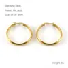 Brincos de Aço Inoxidável 18K Estilo Novo para Mulheres, Design Minimalista de Nicho Europeu e Americano Estilo Ins, Brincos Versáteis de Aço Titânio Dourado
