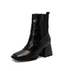 2022 nuevas botas de montar de tubo corto de PU con estampado, cabeza plana, estampado de serpiente, botas para mujer europeas y americanas para otoño e invierno 40-48 botas de comercio exterior