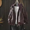 Chaqueta de Cuero Nueva para Mujer Primavera 2026, Estilo Corto Súper Popular para Figuras Petite, Abrigo Casual Suelto de Cuero PU con Capucha, Manga Larga Retro