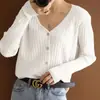 Camisa Top de Camada Interna Estilo Primavera Estilo Coreano Solta para Usar por Cima Cardigã de Tricô Versátil Jaqueta Suéter de Manga Longa para Mulheres