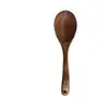 Conjunto de Espátula e Colher de Cozinha em Teca Madeira de Acácia Cabo Longo Frigideira Doméstica Espátula para Refogar Colher de Sopa de Madeira Utensílios de Mesa Utensílios de Cozinha Colher de Madeira