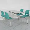 Fábrica de Mesas y Sillas para Comedor de Cantina Escolar Mesa y Sillas de Comedor Conectadas para Cuatro Personas Área de Servicio Restaurante Comida Rápida Mesa y Sillas de Comedor
