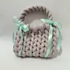 Comercio Exterior Hilo Fresco Súper Grueso Bolso Tejido a Mano DIY Bolso Terminado Bolso de Mano Tejido a Mano Hecho por Uno Mismo Regalo para Novia