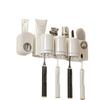 Estante para cepillos de dientes Estante de almacenamiento Colgante para inodoro Estante para pasta de dientes Orificio para vaso para enjuague bucal Soporte para dientes sin agujeros Montado en la pared Cepillado